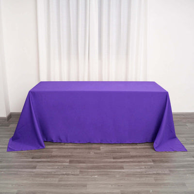 Polyester Rectangle Tablecloth 90"x132" Purple with Seamless Finish