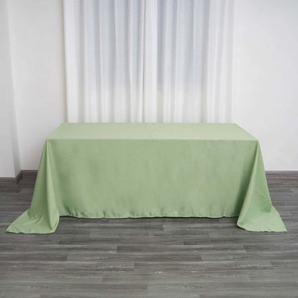 Polyester Rectangle Tablecloth 90"x132" Sage Green with Seamless Finish