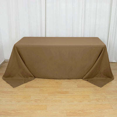 Polyester Rectangle Tablecloth 90"x132" Taupe with Seamless Finish