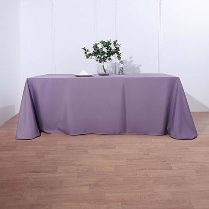 Polyester Rectangle Tablecloth 90"x132" Violet Amethyst with Seamless Finish