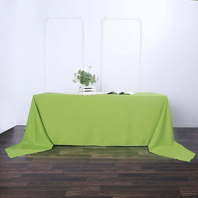 Polyester Rectangle Tablecloth 90"x156" Apple Green with Seamless Finish