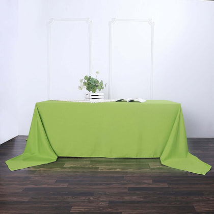 Polyester Rectangle Tablecloth 90"x156" Apple Green with Seamless Finish