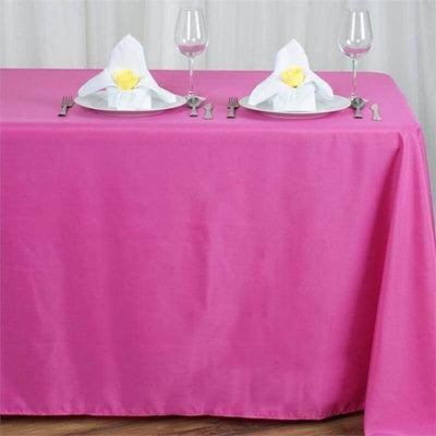 Polyester Rectangle Tablecloth 90"x156" Fuchsia with Seamless Finish