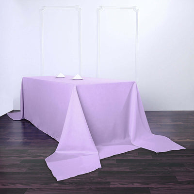 Polyester Rectangle Tablecloth 90"x156" Lavender Lilac with Seamless Finish