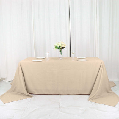 Polyester Rectangle Tablecloth 90"x156" Nude with Seamless Finish