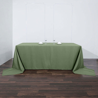 Polyester Rectangle Tablecloth 90"x156" Olive Green with Seamless Finish