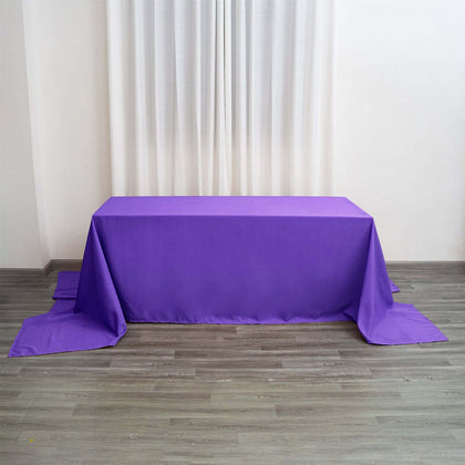 Polyester Rectangle Tablecloth 90"x156" Purple with Seamless Finish