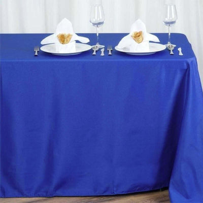 Polyester Rectangle Tablecloth 90"x156" Royal Blue with Seamless Finish