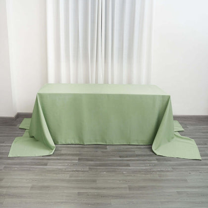 Polyester Rectangle Tablecloth 90"x156" Sage Green with Seamless Finish