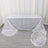 Silver sequin tablecloth draped elegantly over a table.