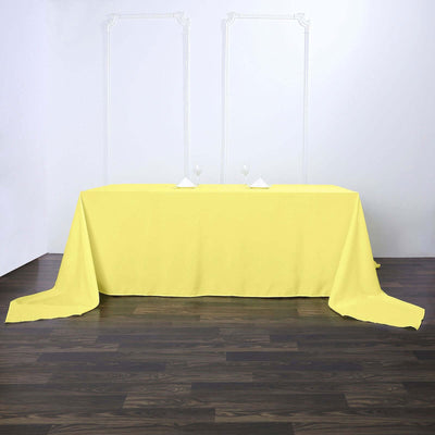 Polyester Rectangle Tablecloth 90"x156" Yellow with Seamless Finish
