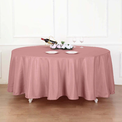 Polyester Round Tablecloth 108" Dusty Rose - Durable and Stain-Resistant for Easy Maintenance