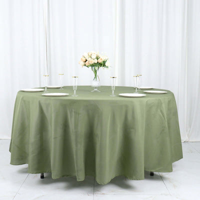 Polyester Round Tablecloth 108" Dusty Sage Green - Durable and Stain-Resistant for Easy Maintenance