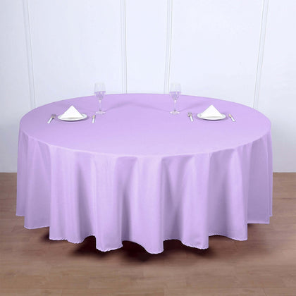 Polyester Round Tablecloth 108" Lavender Lilac - Durable and Stain-Resistant for Easy Maintenance