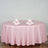Pink gingham tablecloth with white napkins and glasses set for dining.