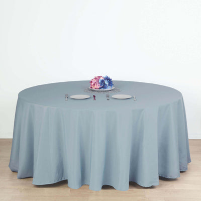 Polyester Round Tablecloth 132" Dusty Blue - Seamless Finish Table Cover