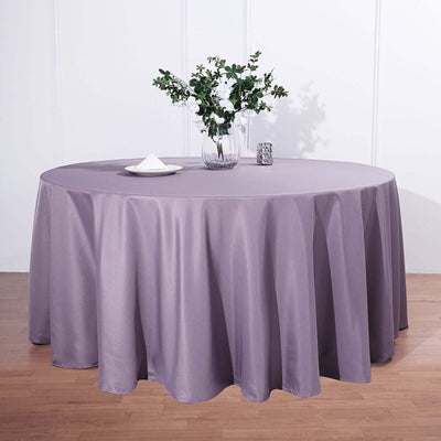 Polyester Round Tablecloth 132" Violet Amethyst - Seamless Finish Table Cover