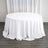 Round white tablecloth draped elegantly over a circular table.