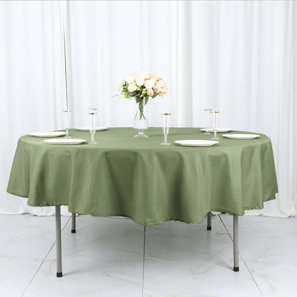 Polyester Round Tablecloth 90" Dusty Sage Green - Reusable & Durable Table Cover