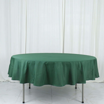 Polyester Round Tablecloth 90" Hunter Emerald Green - Reusable & Durable Table Cover