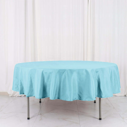 Polyester Round Tablecloth 90" Light Blue - Reusable & Durable Table Cover