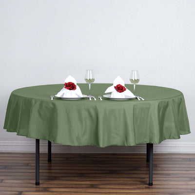 Polyester Round Tablecloth 90" Olive Green - Reusable & Durable Table Cover