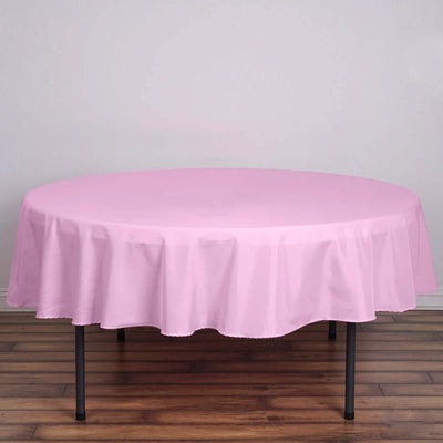 Polyester Round Tablecloth 90" Pink - Reusable & Durable Table Cover