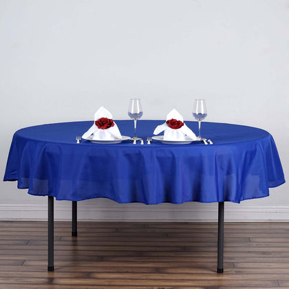 Polyester Round Tablecloth 90" Royal Blue - Reusable & Durable Table Cover