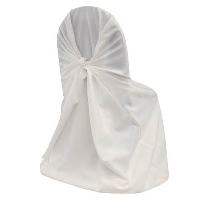 Polyester Self-Tie Universal Chair Cover White - Reusable Slip-On Slipcover for Folding, Dining, Banquet & Standard Size Chairs
