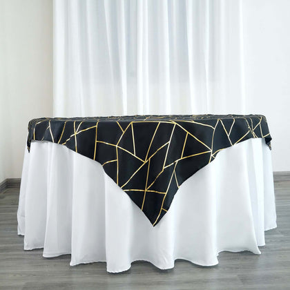 Polyester Square Overlay Tablecloth 54"x54" Black