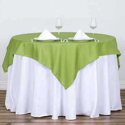 Polyester Square Table Overlay 54"x54" Apple Green - Wrinkle-Resistant Table Topper