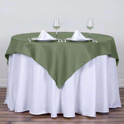Polyester Square Table Overlay 54"x54" Olive Green - Wrinkle-Resistant Table Topper