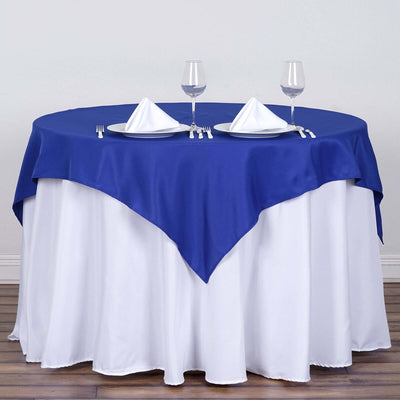 Polyester Square Table Overlay 54"x54" Royal Blue - Wrinkle-Resistant Table Topper