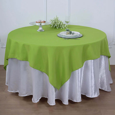 Polyester Square Table Overlay 70"x70" Apple Green - Wrinkle-Resistant Table Topper