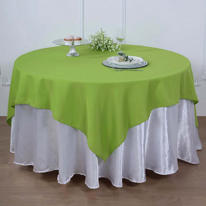 Polyester Square Table Overlay 70"x70" Apple Green - Wrinkle-Resistant Table Topper