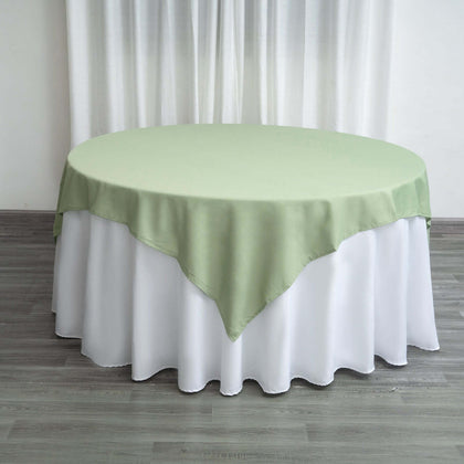 Polyester Square Table Overlay 70"x70" Sage Green - Wrinkle-Resistant Table Topper