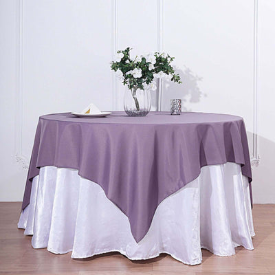 Polyester Square Table Overlay 70"x70" Violet Amethyst - Wrinkle-Resistant Table Topper
