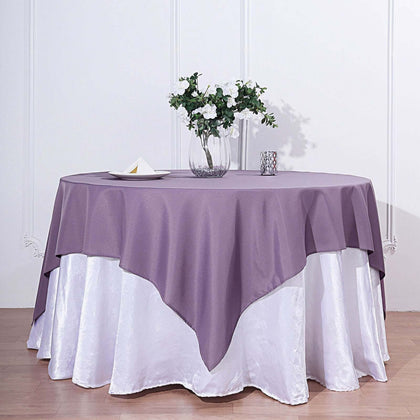 Polyester Square Table Overlay 70"x70" Violet Amethyst - Wrinkle-Resistant Table Topper