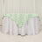 Green checkered tablecloth draped over a white table.