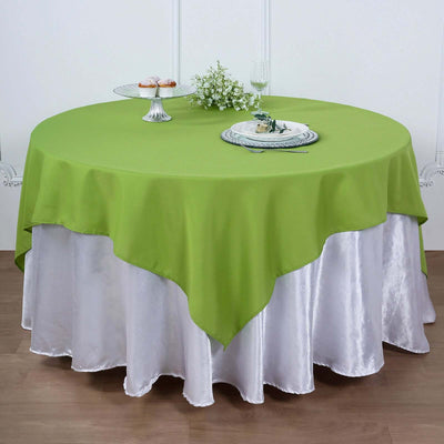 Polyester Square Table Overlay 90"x90" Apple Green - Wrinkle-Resistant & Durable Table Topper