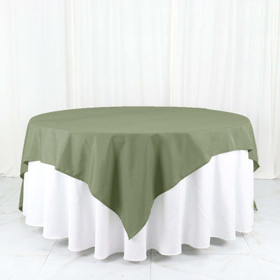 Polyester Square Table Overlay 90"x90" Dusty Sage Green - Wrinkle-Resistant & Durable Table Topper