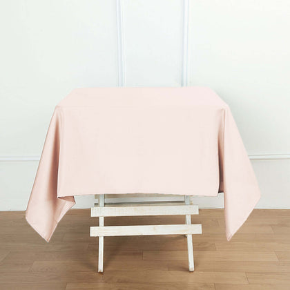 Polyester Square Tablecloth 54"x54" Blush - Wrinkle-Resistant Table Cover