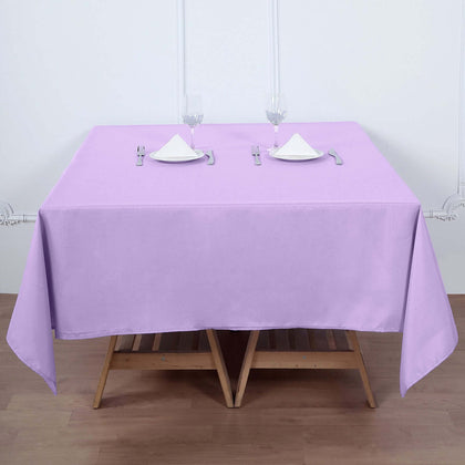 Polyester Square Tablecloth 70"x70" Lavender Lilac - Wrinkle-Resistant Table Cover