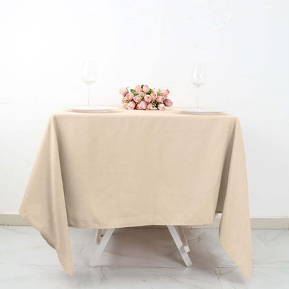 Polyester Square Tablecloth 70"x70" Nude - Wrinkle-Resistant Table Cover