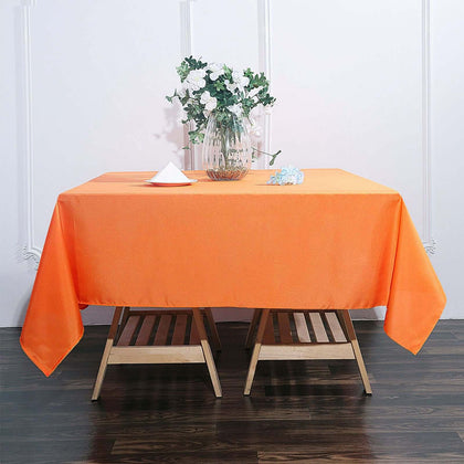 Polyester Square Tablecloth 70"x70" Orange - Wrinkle-Resistant Table Cover