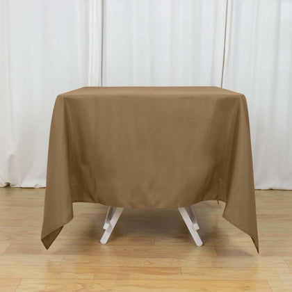 Polyester Square Tablecloth 70"x70" Taupe - Wrinkle-Resistant Table Cover