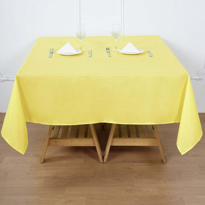 Polyester Square Tablecloth 70"x70" Yellow - Wrinkle-Resistant Table Cover
