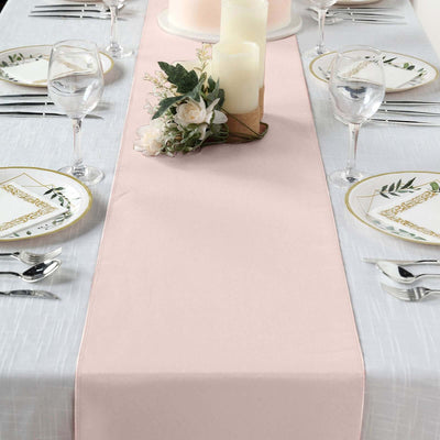 Polyester Table Runner 12"x108" Blush - Wrinkle-Resistant & Durable Table Decor