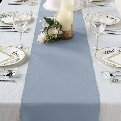 Polyester Table Runner 12"x108" Dusty Blue - Wrinkle-Resistant & Durable Table Decor