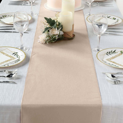 Polyester Table Runner 12"x108" Nude - Wrinkle-Resistant & Durable Table Decor